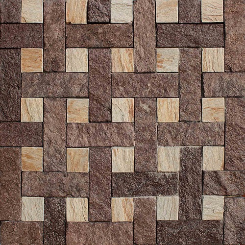 картинка Мозаика комбинированная из прямоугольников и квадратов от интернет-магазина природного камня "Аквилон"